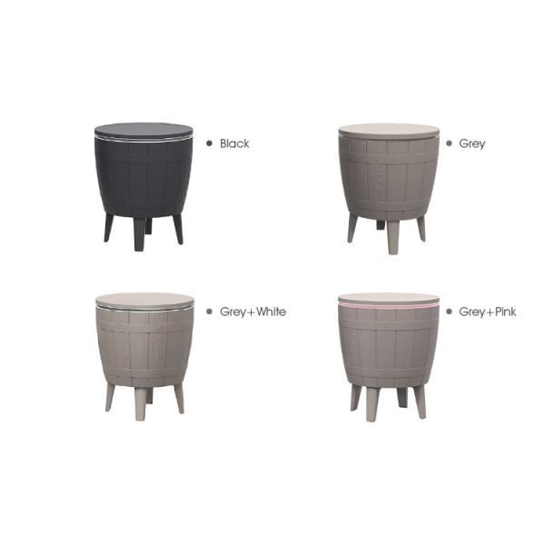 Foldable Outdoor Camping Picnic Beach Cafe Bistro Bar Chill Ice Cooler Lift Top Wine Beer Table with Storage