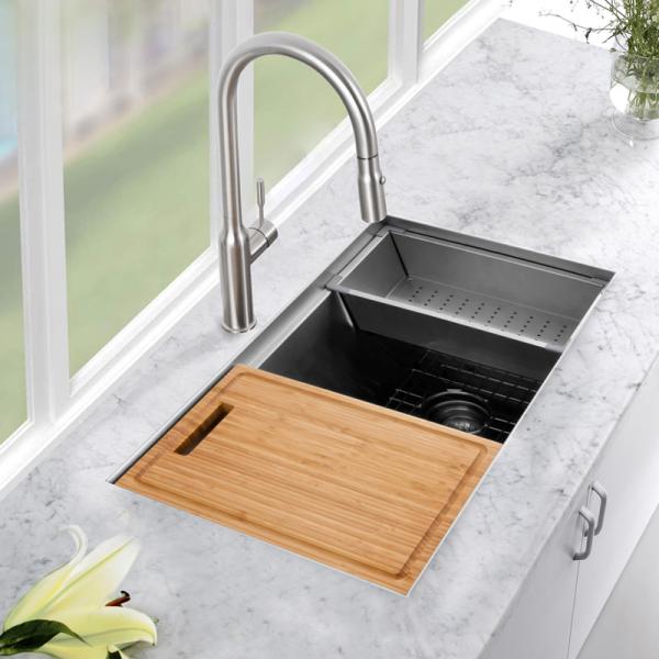 Интегрированный потопите в раковине рабочего места кухни со штуцерами