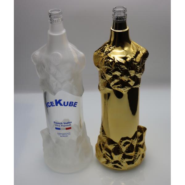 Garrafa de vidro geada parcial 900g da vodca de Kube do gelo com fechamento de Guala