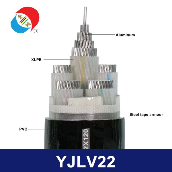 3 Cores 25mm2 Aluminum XLPE Cable YJLV22 LV Power Cable STA Armor