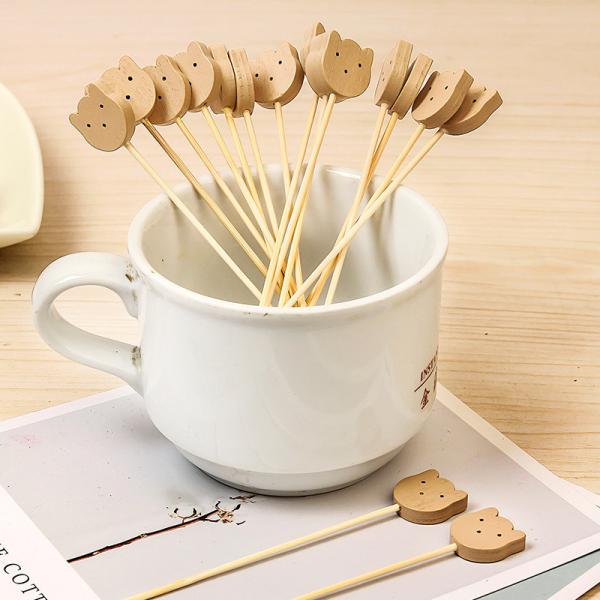 Customized Logo Flower Picks Disposable Fruit Forks and Cocktail Picks for Wine Tasting