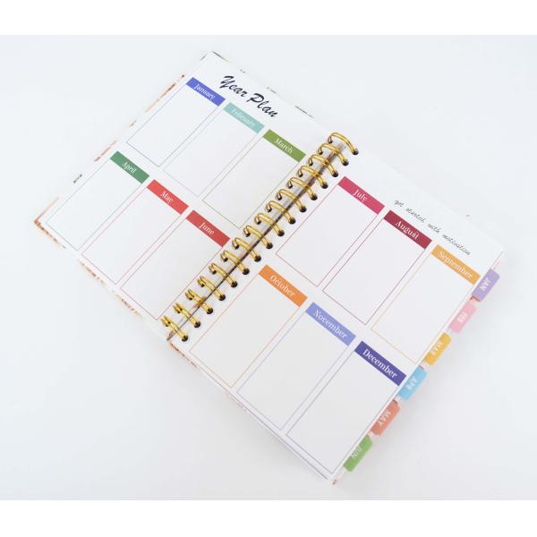 Organizer/Planner A5 Size Rose Gold O Wire Spiral Bound CMYK 2021 Agenda Planner