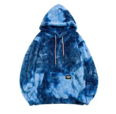Método de Tecelagem Tricoteada Capuzes Tye-Dye para Homens com Moda Falsa de Pele