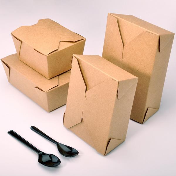 Printed Recycled Rectangle Craft Paper Box Food For Take Away