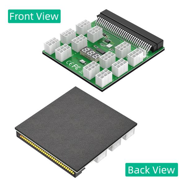 Version de mise à niveau Adaptateur de carte d'alimentation avec 12 PCS ATX 6Pin connecteur d'alimentation pour ETH Bitcoin Ming