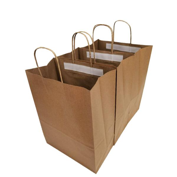 Bolsas de entrega de alimentos de papel Kraft auto selladas Bolsas de entrega de alimentos marrones para restaurantes