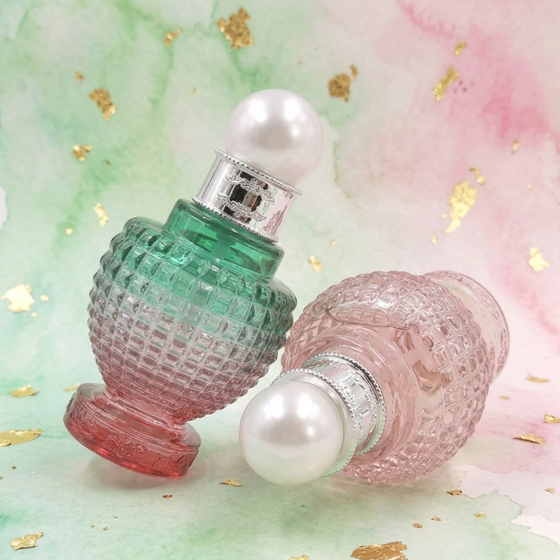 Glass Bottles Empty 60ml Makeup Body Lotion Cosmetic Pump Pineapple Shape