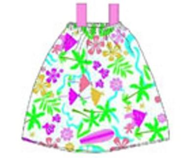 100% cotton terry beach skirt with reactive colorful printing