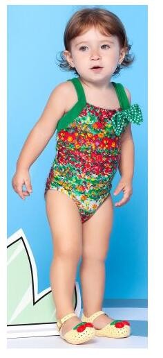 Colourful, Flowery, One-piece Little Girl`s Swimsuit - Monet Baby