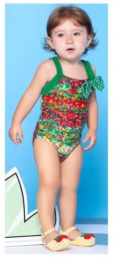 Colourful, Flowery, One-piece Little Girl`s Swimsuit - Monet Baby