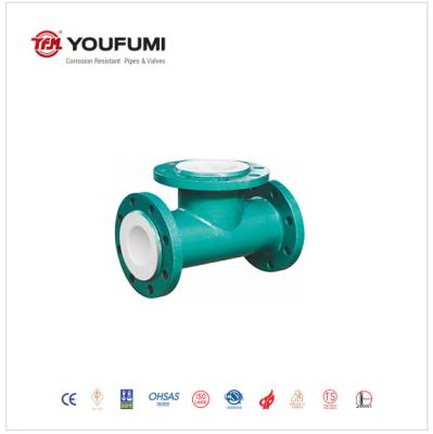 Carbon Steel Material PTFE Lined Tee Customized For Pipework