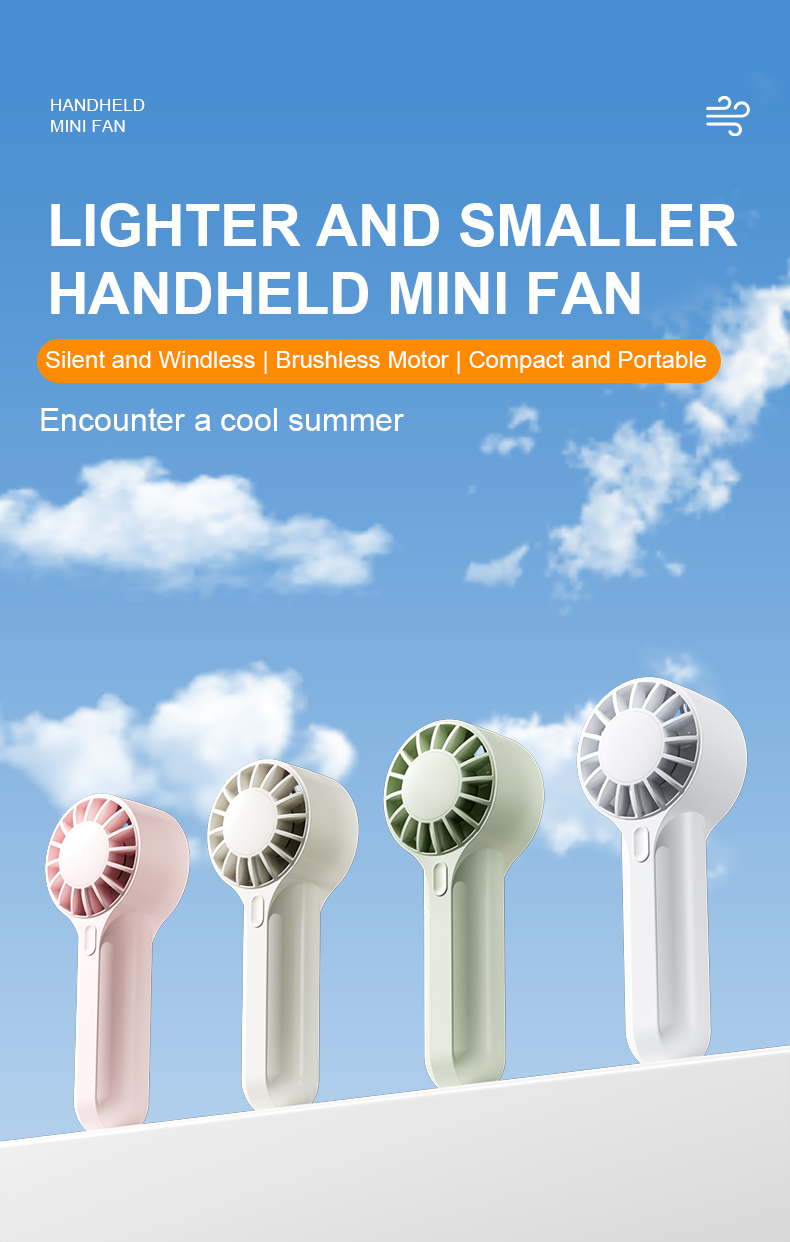 1200mAh Safe Lithium Batteries 3 Speeds Hand Portable Mini Small Handheld Fan With Rechargeable Battery Personal Fan