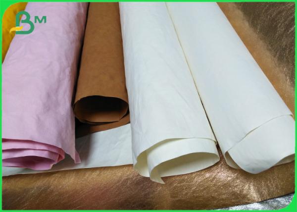 Rolo biodegradável do papel de embalagem De tela natural da cor amarela 150cm x 110 jardas