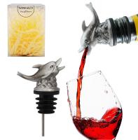 Stainless Steel Animal Wine Pourer Silver Dolphin Liquor Pourer For Bar