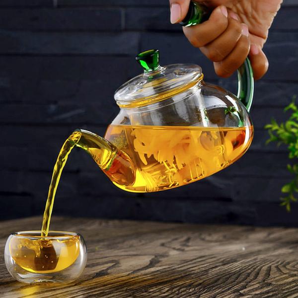 огонь 600ml горя теплостойкий чайник боросиликатного стекла