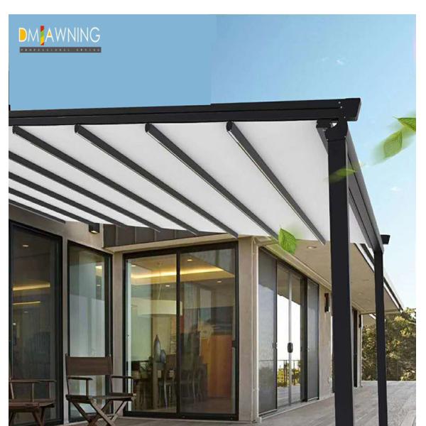 Настраиваемая водонепроницаемая выдвижная тента Алюминиевая ПВХ ПЕРГОЛА Крыша Солнцезащитная система