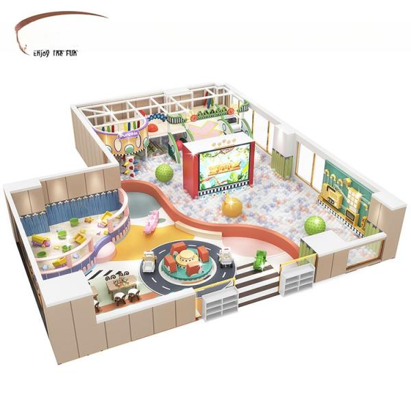 Shopping Mall Indoor Play Area Equipment Pastel Soft Play Equipment With Ball Pool Customized
