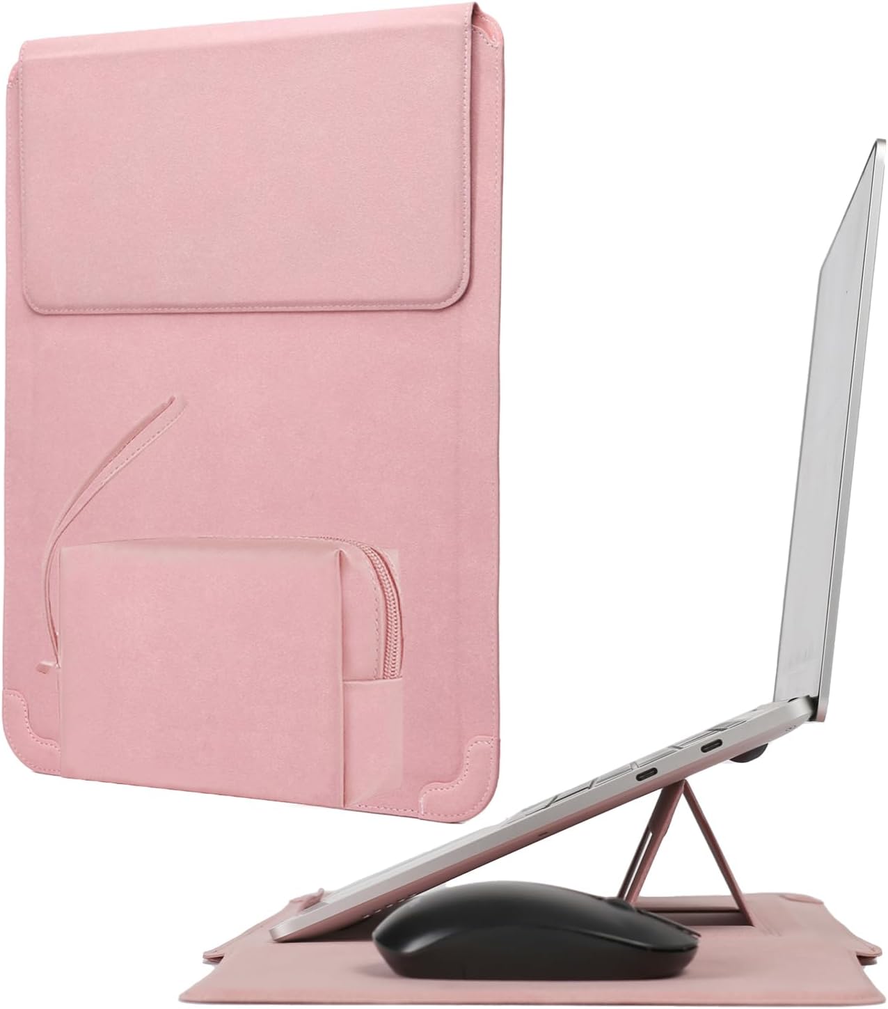 Laptop Sleeve Case with Stand and Mouse Pad 15-16 Inch Laptop Case Leather Protective Cover for MacBook Pro Air 13 15 Inch Wholesale OEM/ODM/Private Label