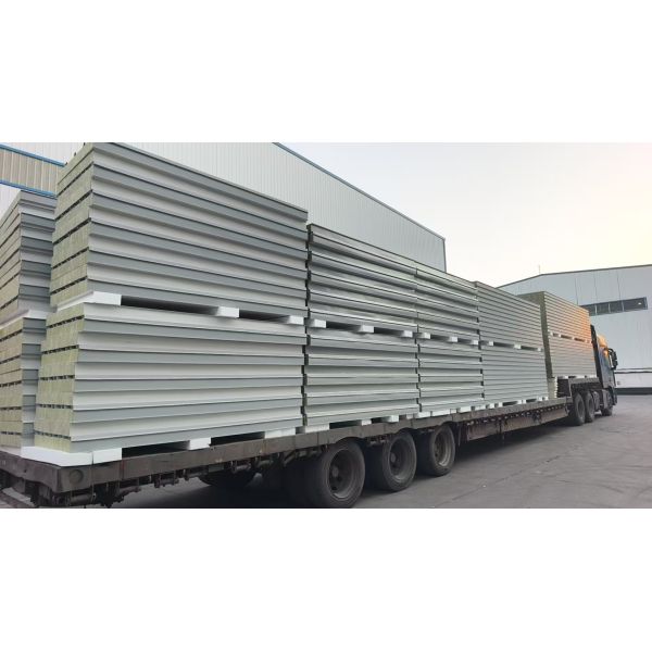 1000mm Width Fireproof Rockwool Roof Sandwich Panel with Thermal Conductivity 0.035 W/m·K for Photovoltaic Roof Applications
