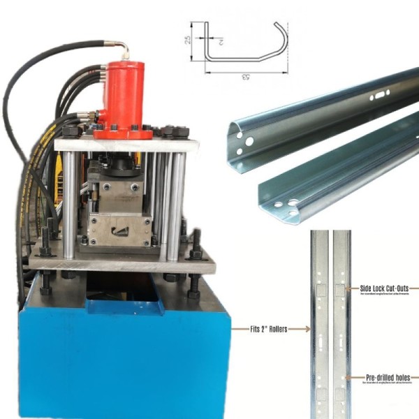 New Galvanized Steel 2 Inches 3 Inches Side Track J Vertical Track Garage Door Guide Rail Roll Forming Machine
