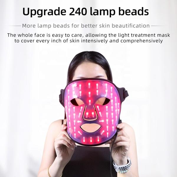 Portable Silicone LED Face Mask Skin Care 4 Color Firming Wrinkle Remover for Neck/Throat