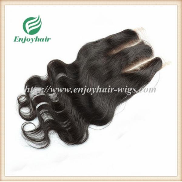 Lace top closure 4''x4'',brazilian virgin hair natural color body wave 10''-24''L, two way