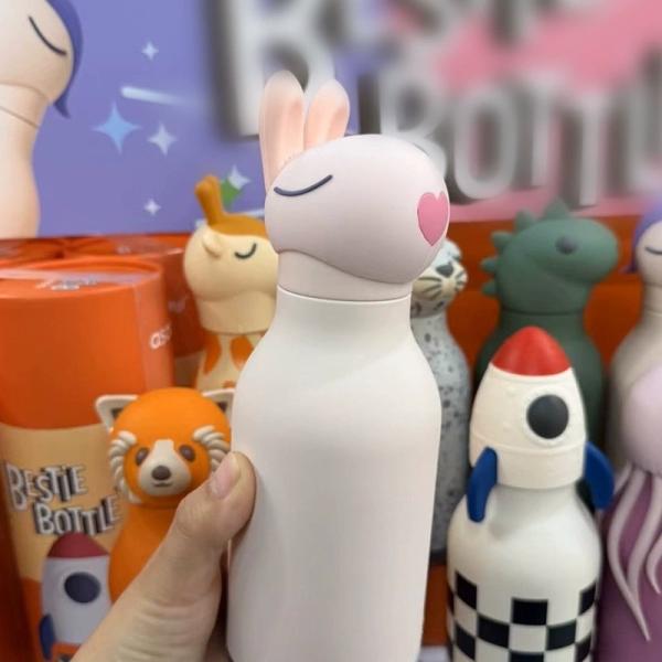 Custom Silicone Lid Stainless Steel Water Bottle for Kids