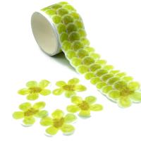 Autocollants verts résistants à la chaleur de bande des fleurs 42g Washi