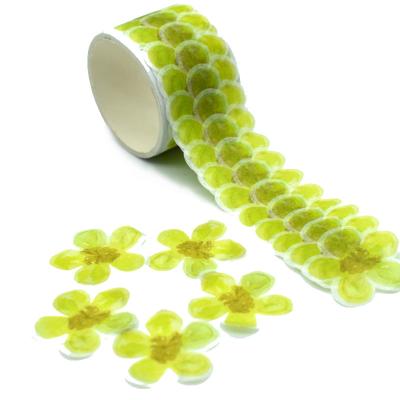 Etiquetas verdes resistentes ao calor da fita das flores 42g Washi