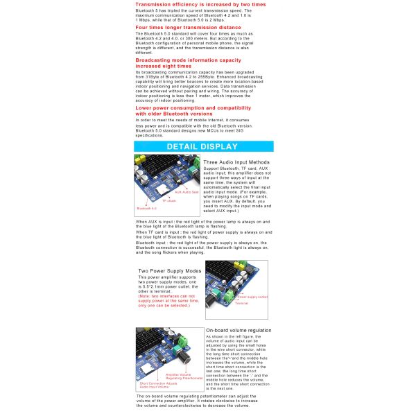 XHA314 Bluetooth 5.0 TPA3116 50W Electronic Printed PCB Board