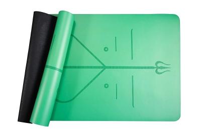 100% Natural Rubber Yoga Mat, Non toxic Natural Rubber for Gym,  Excercise Mat with Body alignment lines