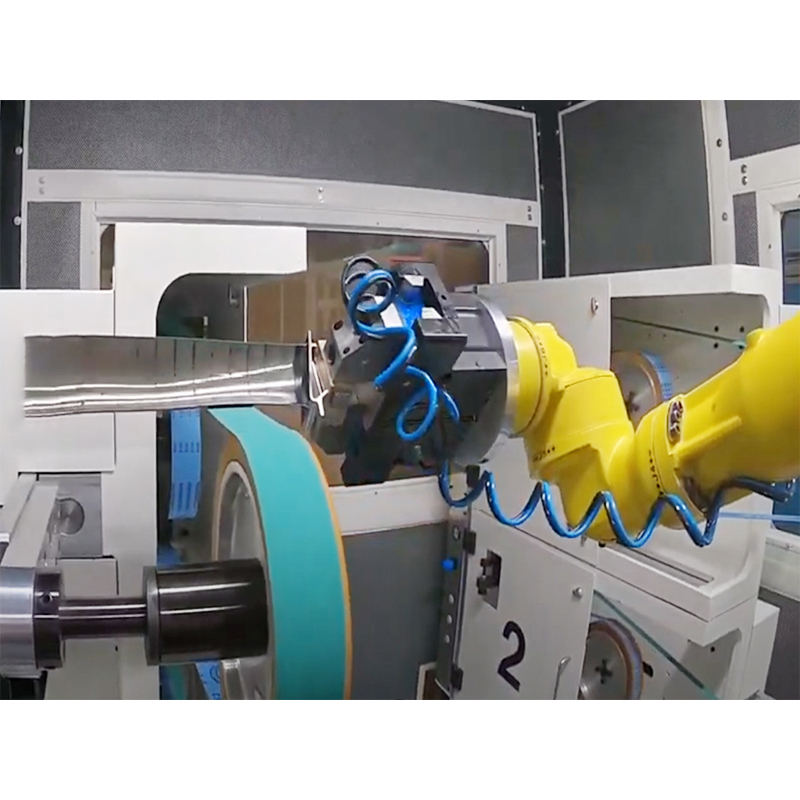 Turnkey Robotic Polishing Machine Automatic Metal Buffing Grinding Line with Loading and Unloading for engine  blade