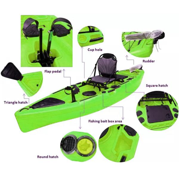 HDPE Bonafide Fishing Kayak Sit On Top With Pedal Propeller System