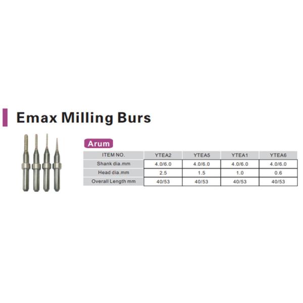 CAD CAM Cutters 3mm Dental Milling Burs For Zirconia Block Metal Emax