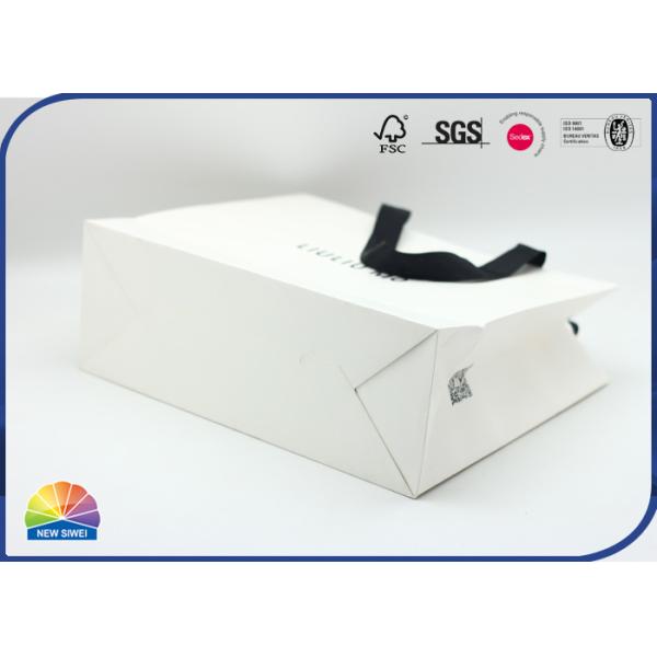 Luxury Custom 200gsm Coated Retail Paper Shopping Bags With Handle Logo Print