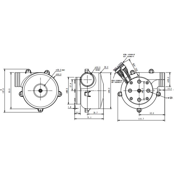Быстрый портативный нагнетатель 24 В вентилятор для воздушного постеля 25000 - 29000 вращений в минуту