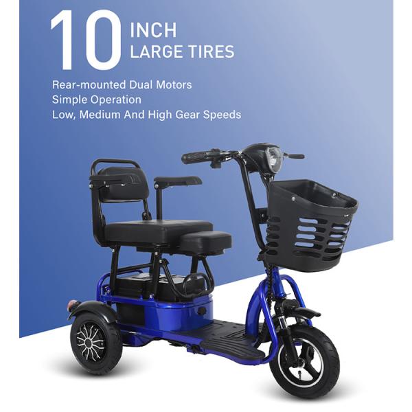 Three Wheel Electric Tricycle Bike 60V 500W Electric Tricycle For Cargo
