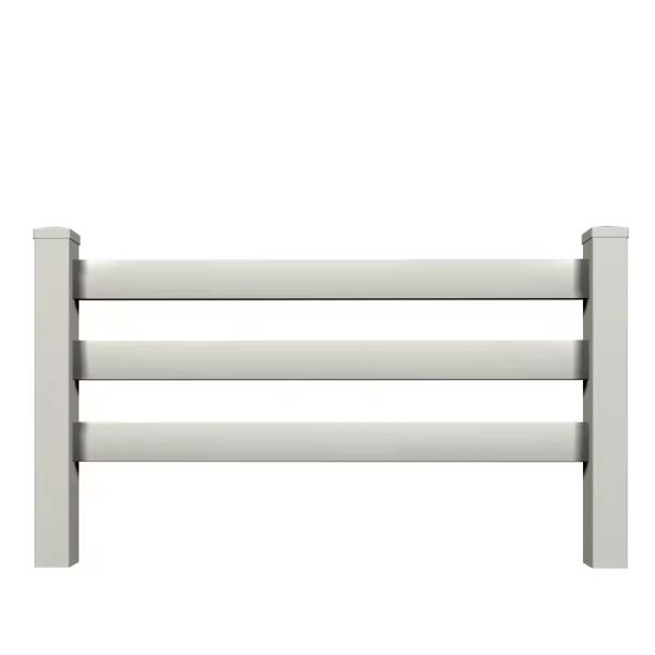 UV Resistant White Vinyl Ranch Rail Fence Easily Assembled Modern Design Vinyl Farm Fencing
