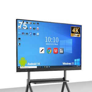 Qtenboard 4K HD 50 Point Touch Interactive Whiteboard with Android 14.0 for Education and Meetings