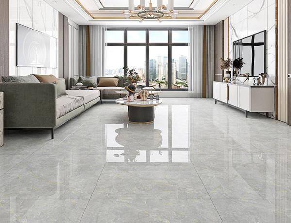 800x800mm Antibacterial Polished Porcelain Floor Tile Grey Gold