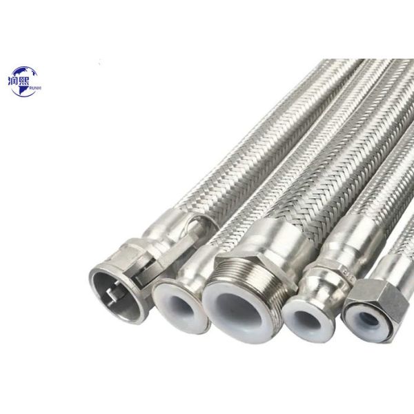 Convoluted SAE 100 R14 PTFE Lined Flexible Hose with Stainless Steel Braid