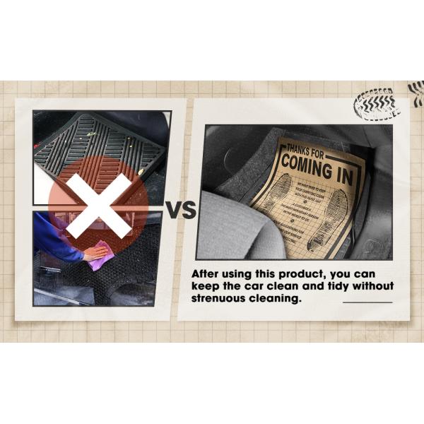 Disposable Car Paper Floor Mats Automotive Floor Mats Brown Kraft Paper Floor Mats for Cars Vehicles Printed