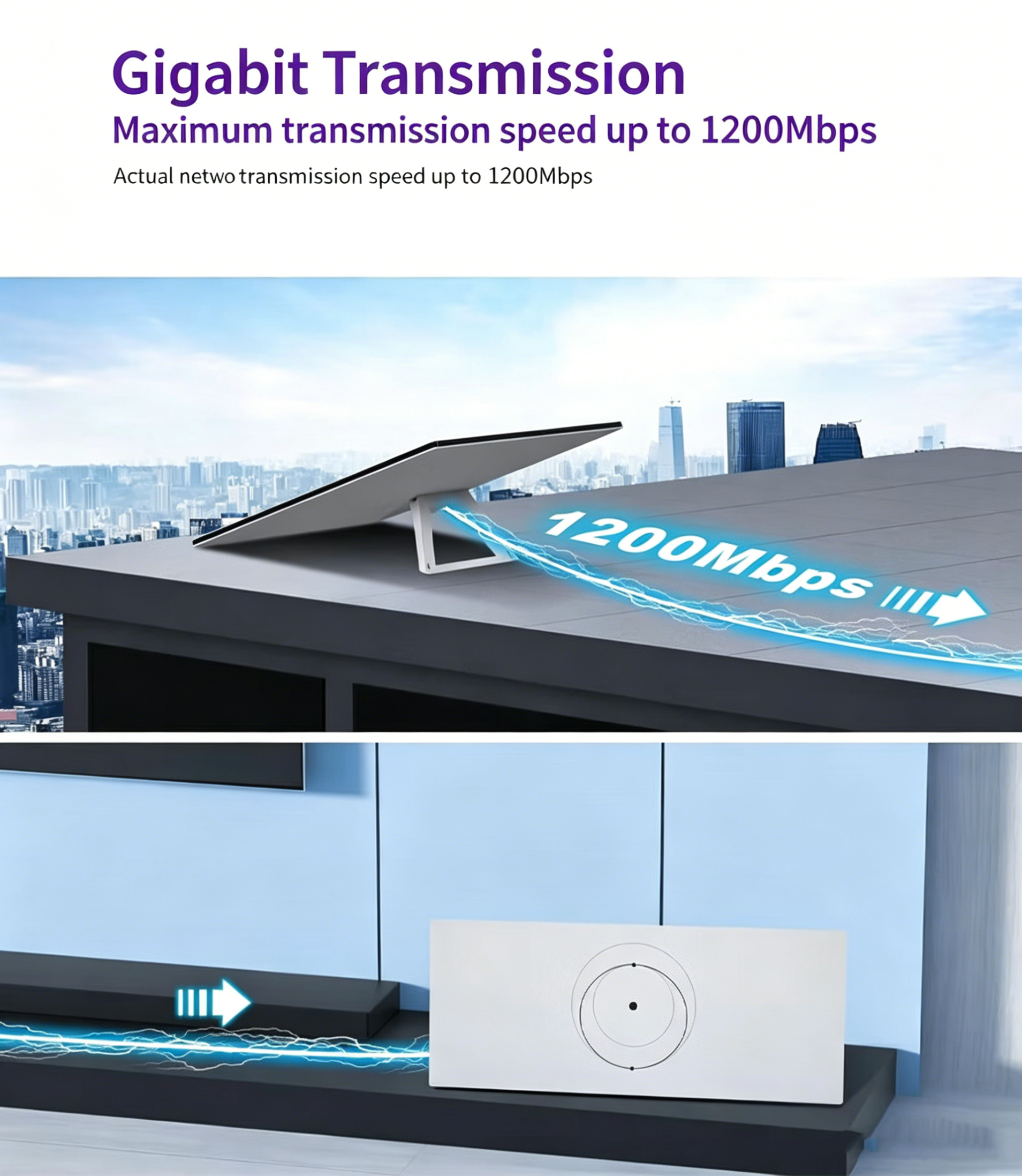 3rd Generation Straight Headed Rectangular Satellite Network Cable Gen3 Ethernet V3 Starlink Cable 10 Gigabit Shielded