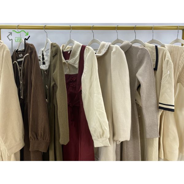 Women's Preloved Winter Clothes Casual Used Polyester Cotton Blend Winter Dress