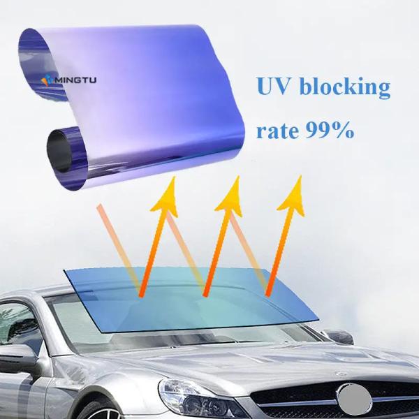 Mingtu UV400 UVR 100% Car Front Windshield Protection Shade Sticker Window Strip Heat Insulation Tint Film