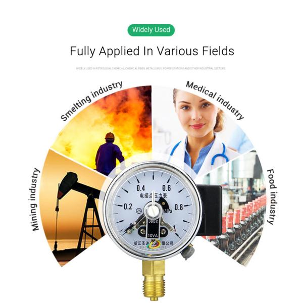 High Pressure Hydraulic Oil Pressure Gauge with Electrical Contact Range 60MPa