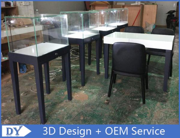 Wholesale large quantity modern fashion simple wooden gray color exhibition display cases with lock