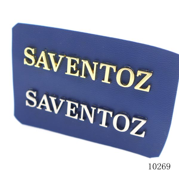 Zinc Alloy Custom Metal Logo Plates Hypoallergenic Handbag Logo Plates Corrosion Resistant