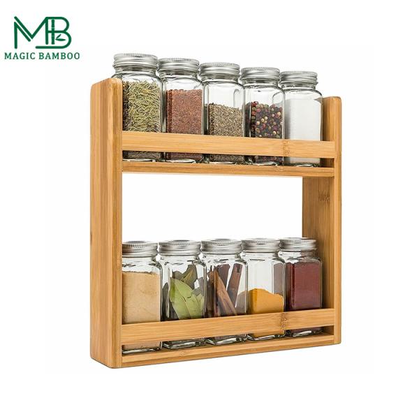 Upgrade Your Spice Organization with this CE / EU Certified Bamboo Spice Jar Rack