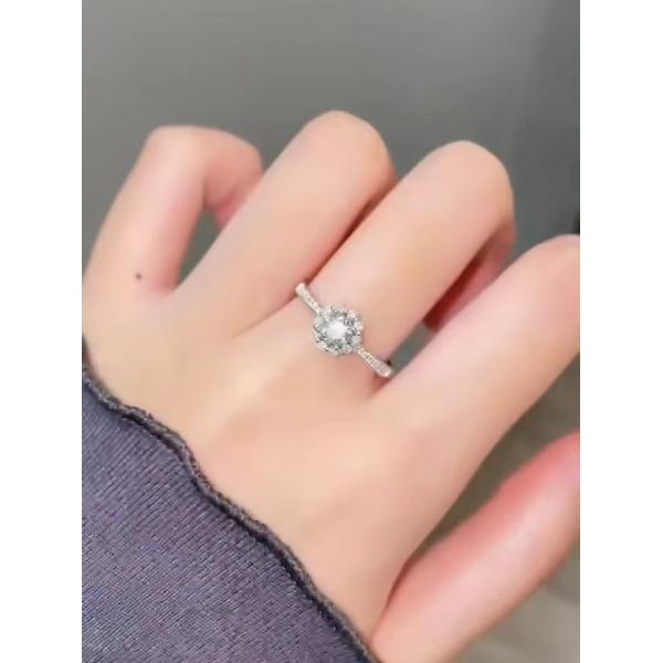 Sunflower Lab Grown Diamond Rings Gift Proposal Engagement Wedding Rings